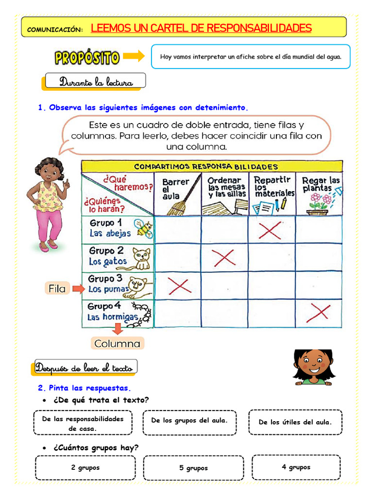 U1 S4 Ficha D1 Com Leemos Responsabilidades | PDF
