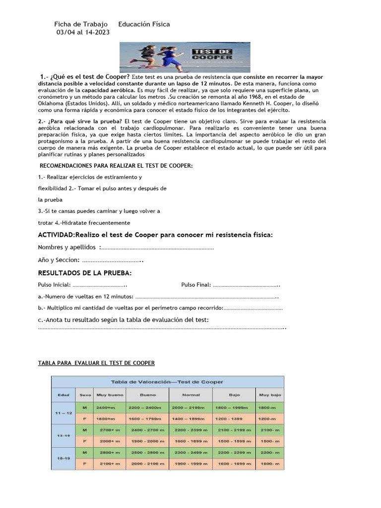 Test De Cooper 5B7 Pdf – Préparation Test De Cooper – LKIQVY