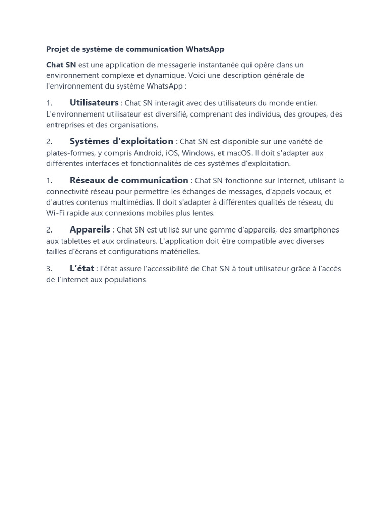 Système de communication Chat SN | PDF