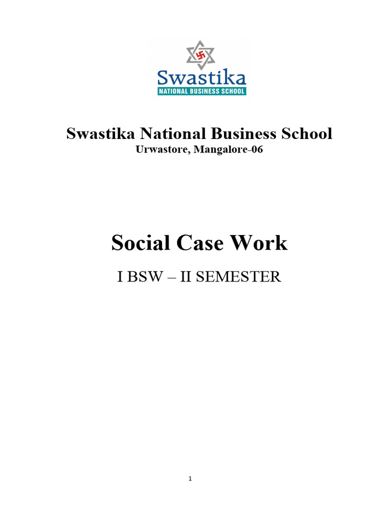 Social Case Work I BSW-II SEM | PDF | Psychotherapy | Psychoanalysis