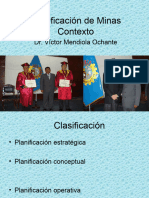 Planificación de Minas Contexto: Dr. Víctor Mendiola Ochante