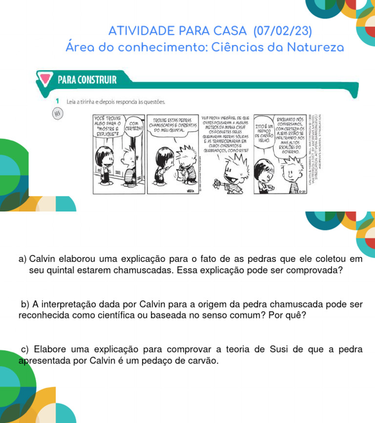 Atividade de Ciências Da Natureza | PDF