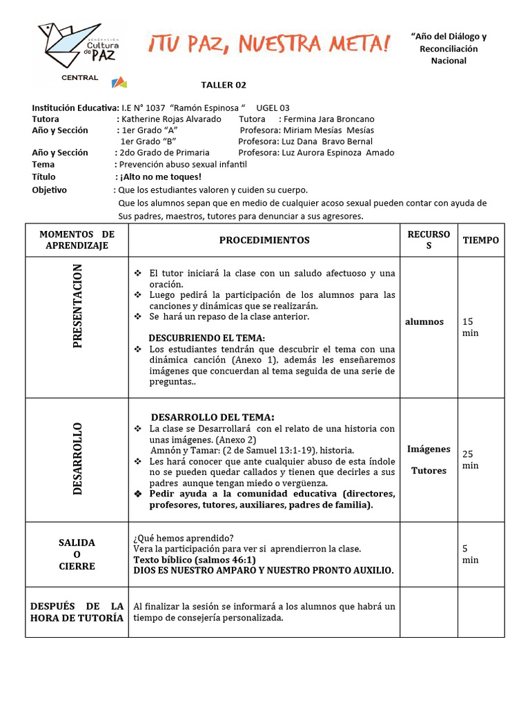 2 Do Taller 1ro y 2do Grad. Alto No Me Toques | PDF | Cristo (título)