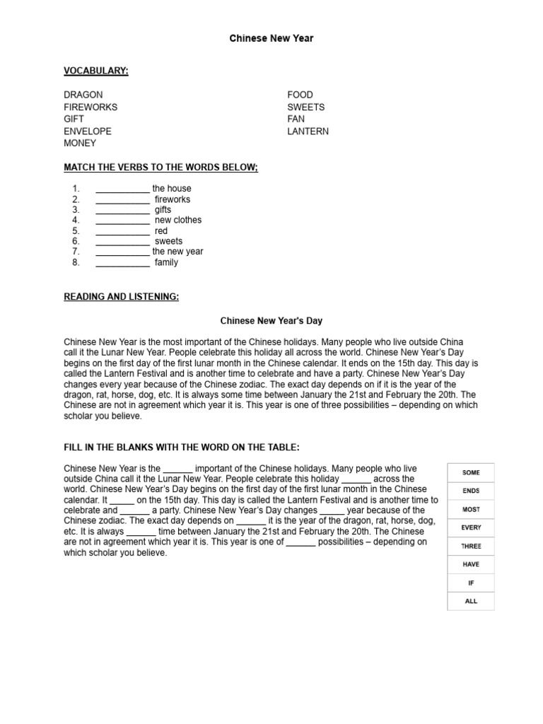 Chinese New Year | PDF