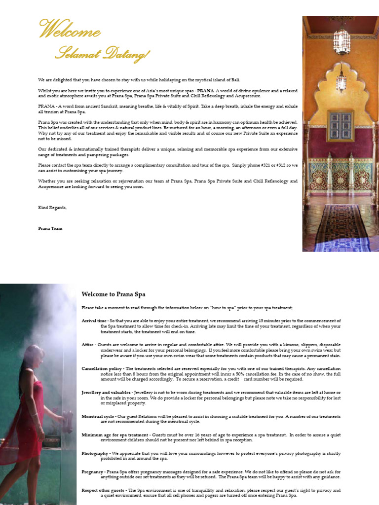 Prana Spa Compendium | PDF | Massage