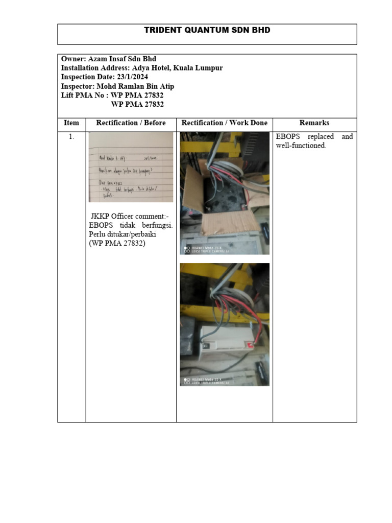 JKKP Defect Report - Adya Hotel | PDF