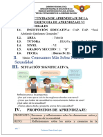 ACTIVIDAD DE Aprendizaje 3 DEL III BIMES 6 UNIDAD APRENDO MAS SOBRE SEXUALIDAD