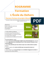 Programme Parcours Porteur de Projet Formation Ecole Du Dehors