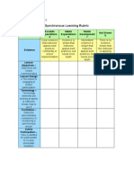 523 Synchronous Lesson Rubric