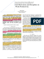 Influence of Work Motivation and Discipline On Work Productivity