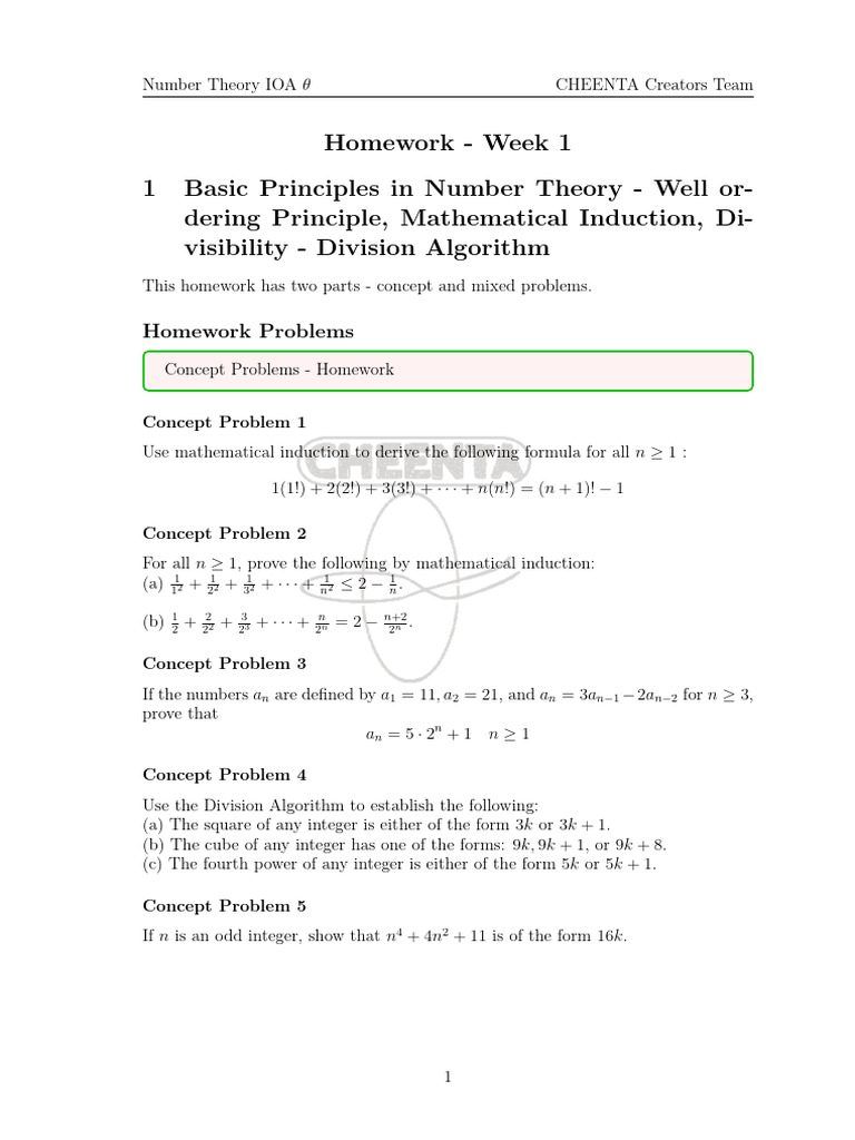 Basic Principles in Number Theory - Well Ordering Principle ...