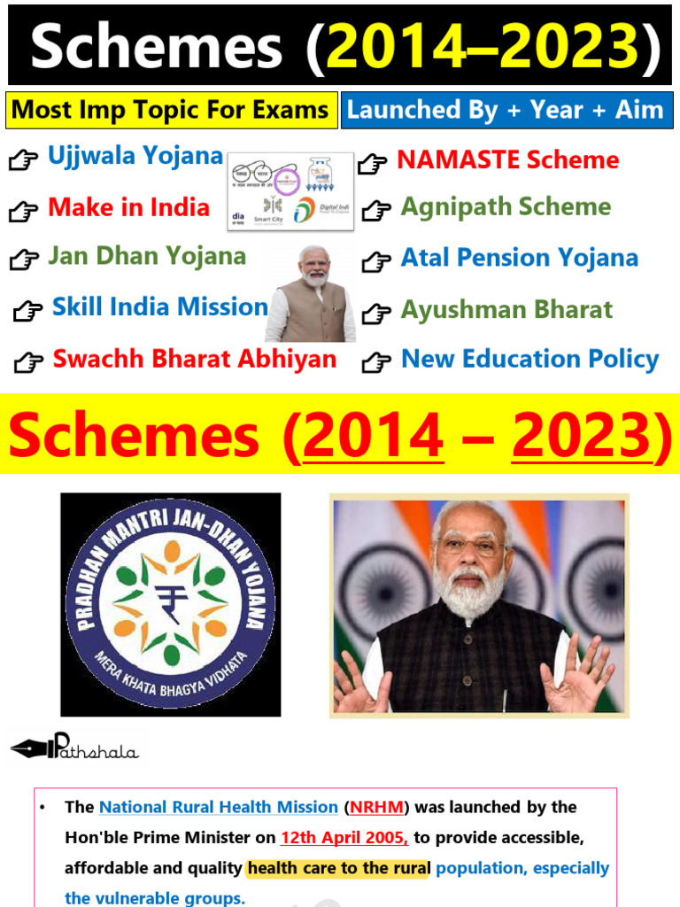Overview of Modi Government Schemes | PDF | Economy Of India ...
