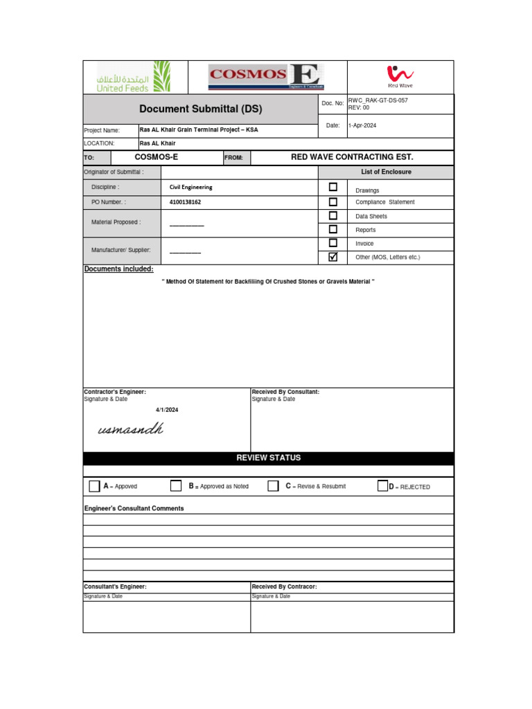 Method Statement for Backfilling Gravel | PDF | Risk | Personal ...
