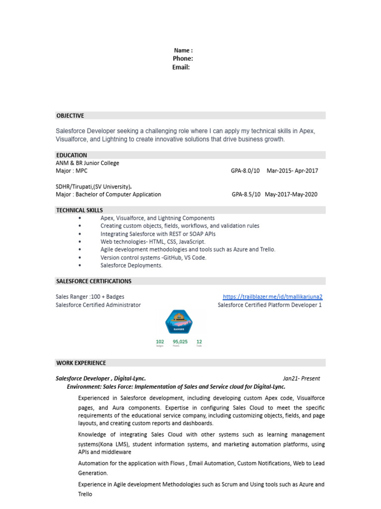 Fresher Resume | PDF | Cloud Computing | World Wide Web