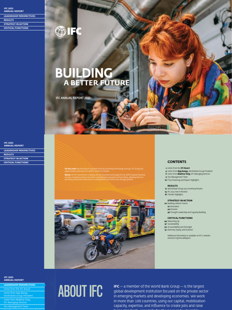 Ifc Annual Report 2023 Building A Better Future Download Free PDF