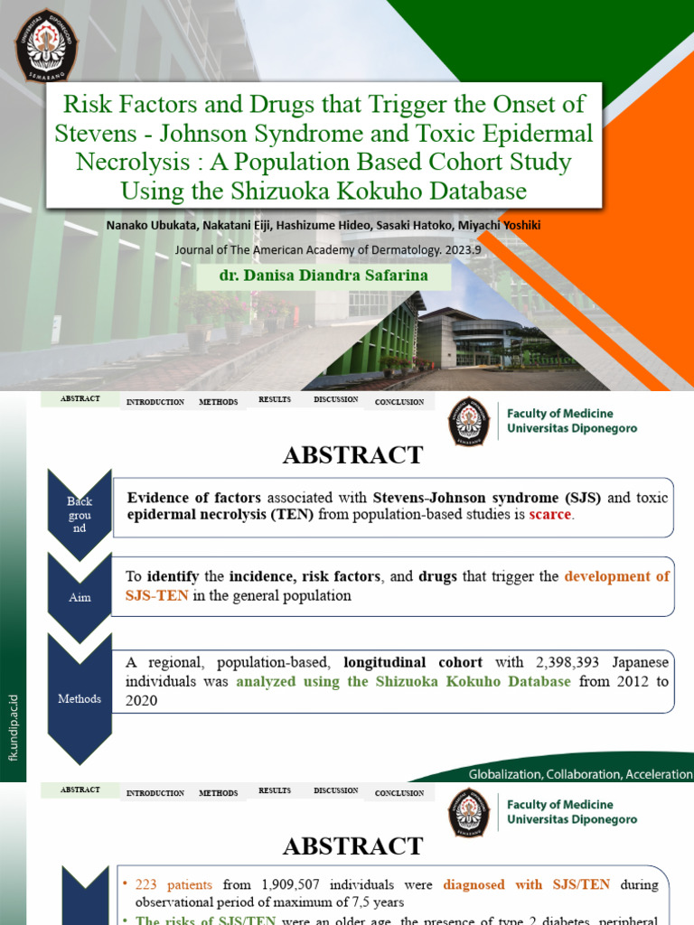 SJS/TEN Risk Factors and Drug Triggers | PDF | Cohort Study | Diseases ...