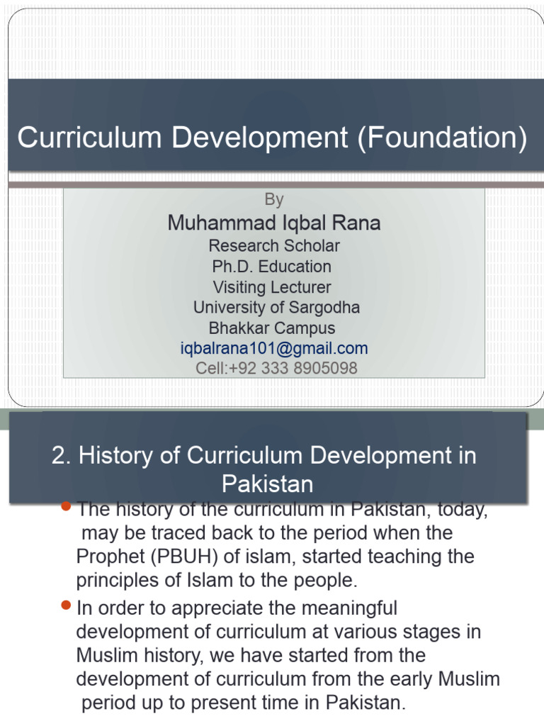 History of Curriculum Development in Pakistan | PDF | Curriculum ...
