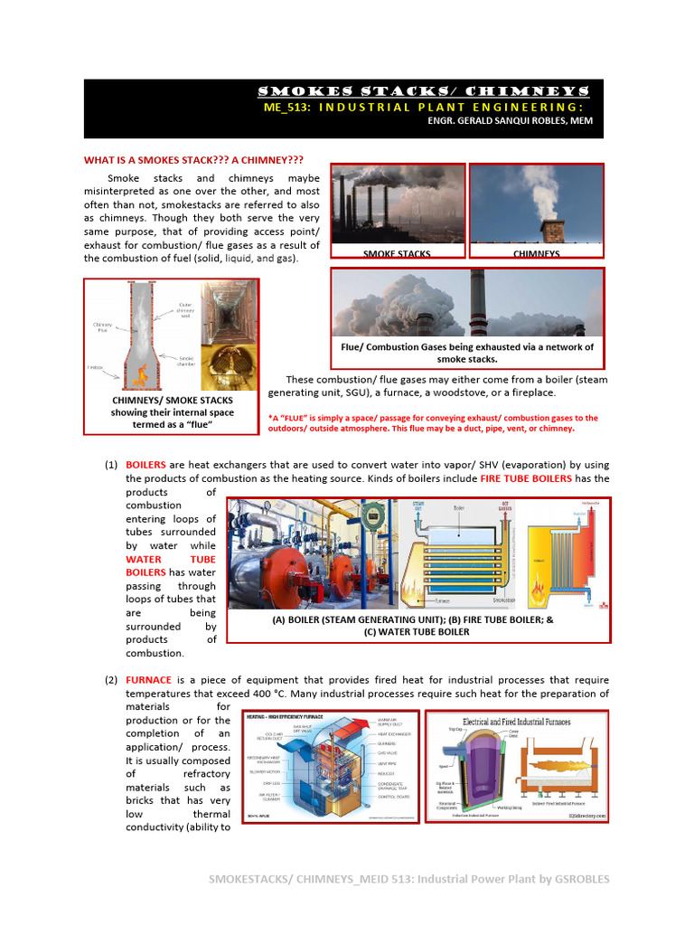 Distinguishing Smokestacks and Chimneys | PDF | Chimney | Boiler