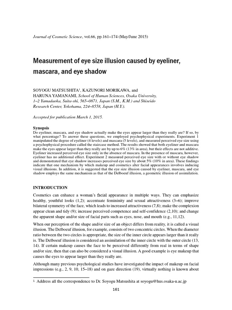 Eye Size Illusion Caused by Eyeliner, Mascara, and Eye Shadow PDF
