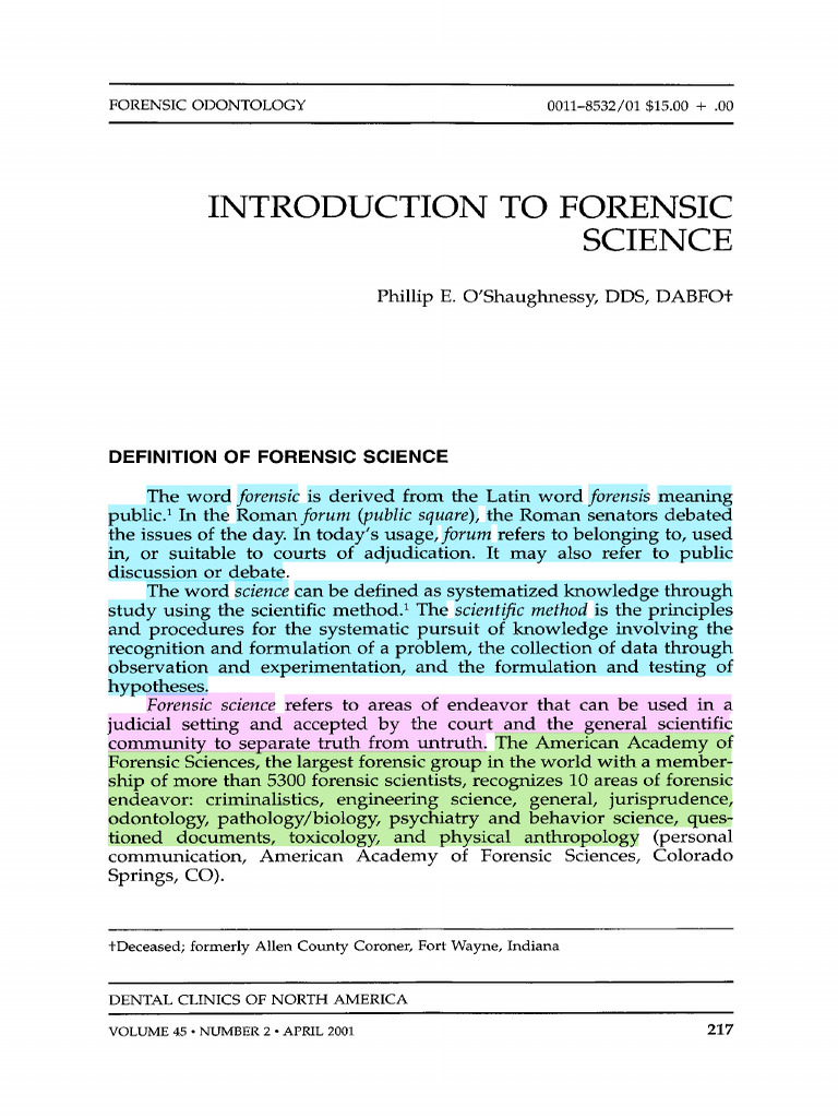 Definition Forensic Science PDF