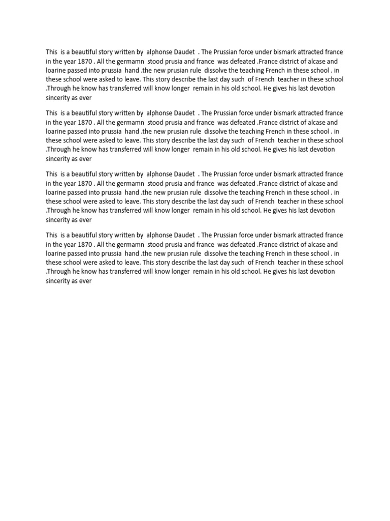 This Is A Beautiful Story Written by Alphonse Daudet PDF