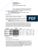 Week 4. Igneous, Sedimentary and Metamorphic Rocks