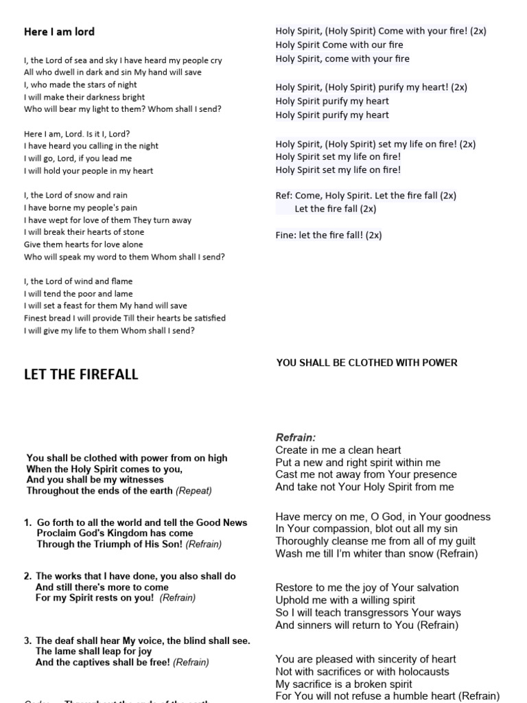 Spiritual Songs and Prayers Collection | PDF