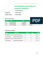 CRBT Service Information or Complaint Handling Procedure