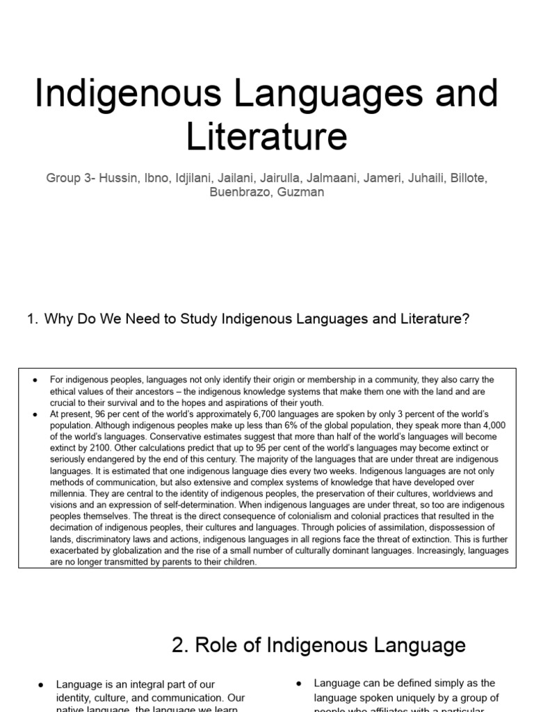 Importance of Indigenous Languages | PDF | Philippines | Ethnicity