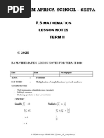 P.6 Maths Lesson Notes Term Ii 2020