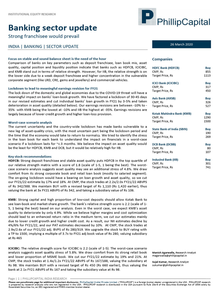 Banking Sector Update: COVID-19 Impact | PDF | Banks | Basel Iii