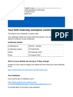 Your NHS Maternity Exemption Certificate