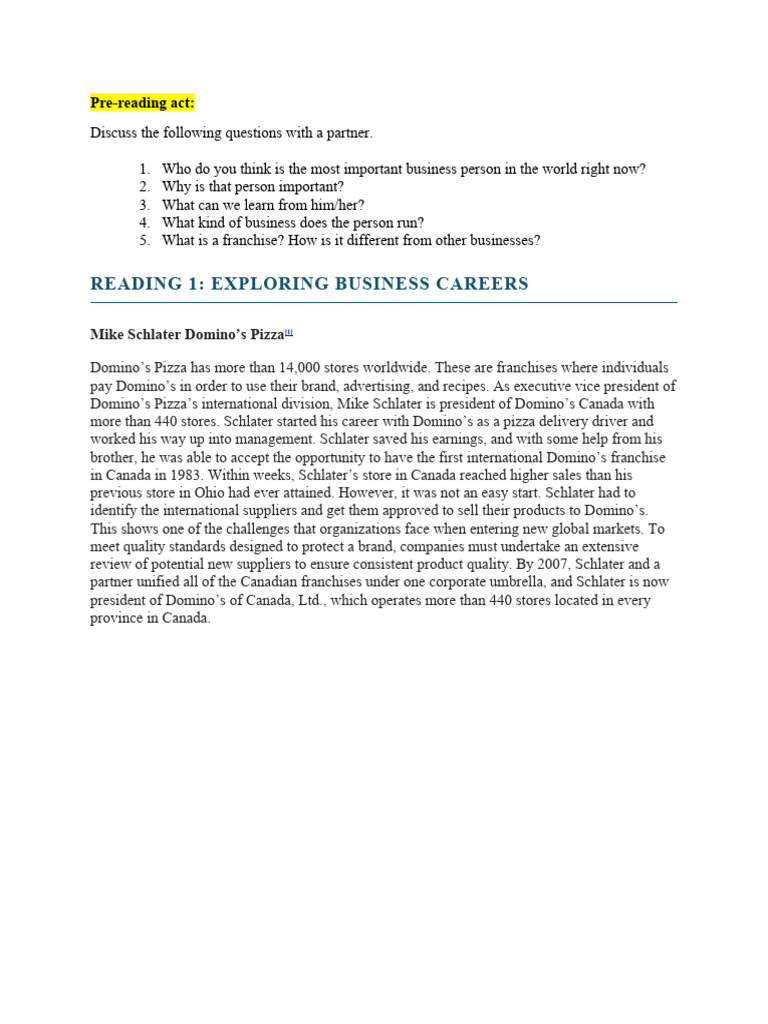 Reading Dominos | PDF | Franchising | Brand