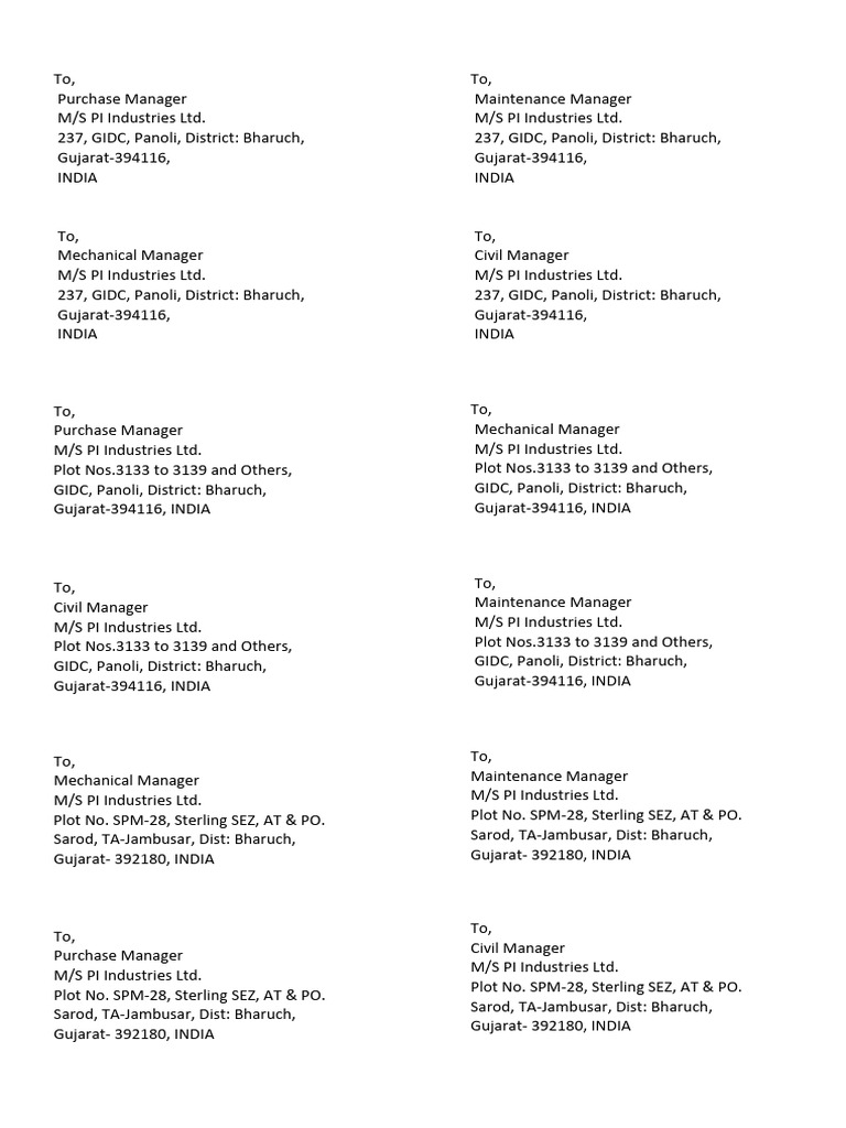 Sample Address - Copy 115 | PDF