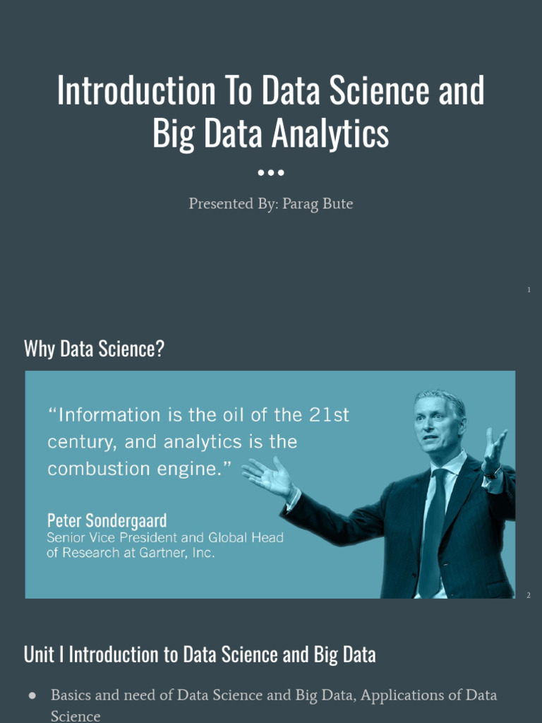 Unit 1 Introduction To Data Science | PDF | Analytics | Big Data
