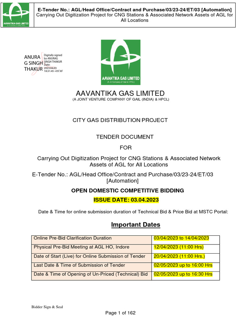 CNG Stations Digitization Tender | PDF | Request For Proposal