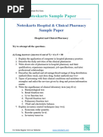 Noteskarts Hospital Clinical Pharmacy Sample Paper by Noteskarts