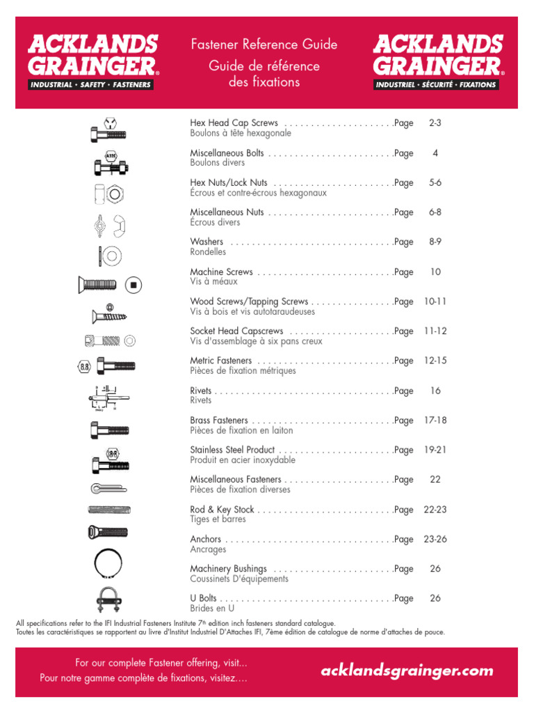 Fastener Reference Guide Guide de Référence Des Fixations | PDF | Vis ...