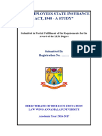 THE EMPLOYEES STATE INSURANCE ACT, 1948-ANALYTICAL STUDY Dissertation