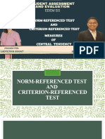 Norm-Referenced Test, Criterion-Referenced Test and Measures of Tendency - Ladylyn B. Eggat