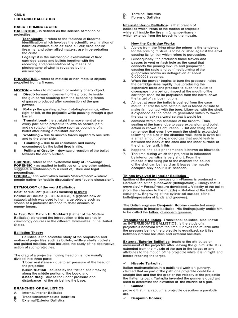 Forensic Ballistics Overview | PDF | Gun Barrel | Firearms