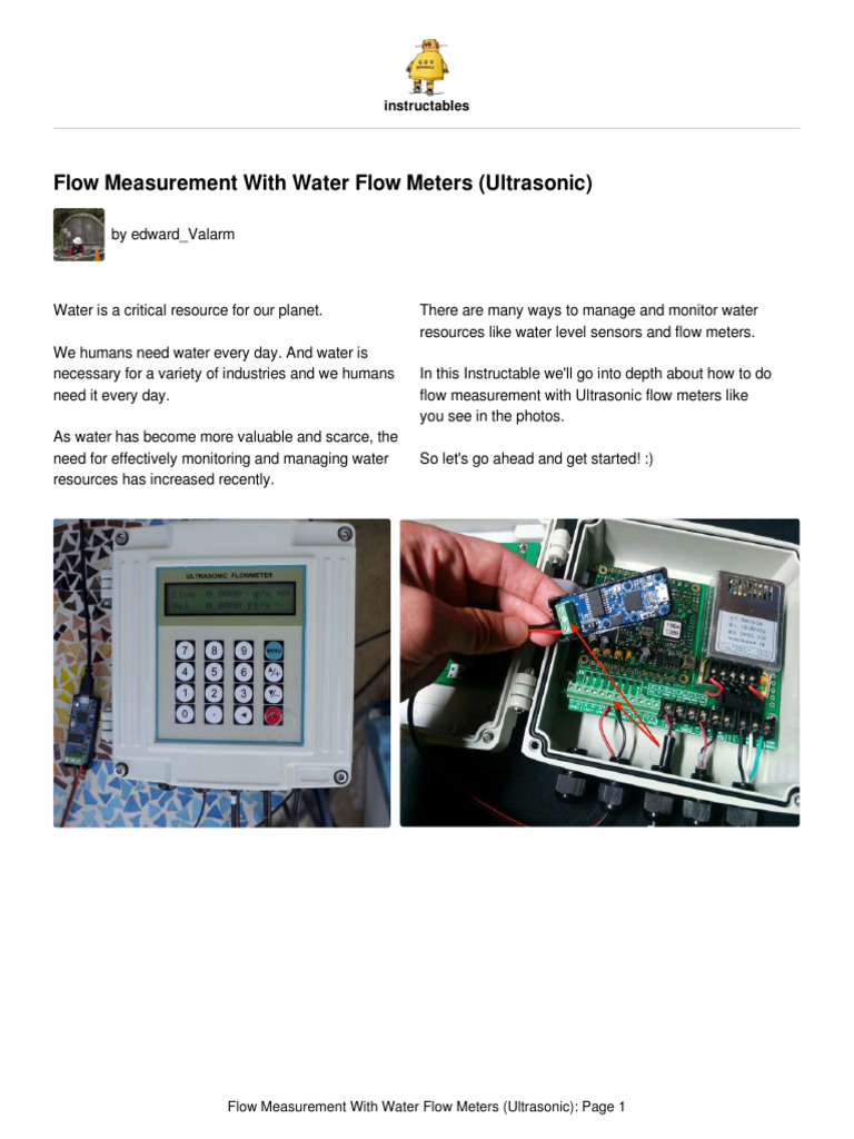 Flow Measurement With Water Flow Meters Ultrasonic | PDF | Flow ...