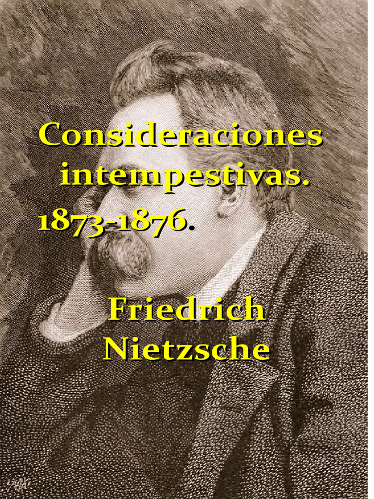 Nietzsche Consideraciones Intempestivas PDF Verdad Felicidad