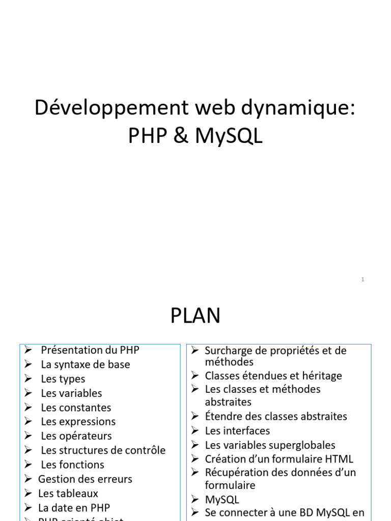 Guide complet sur PHP et MySQL | PDF | PHP | Structure de contrôle