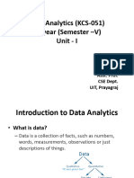 Unit - I Introduction To Data Analytics