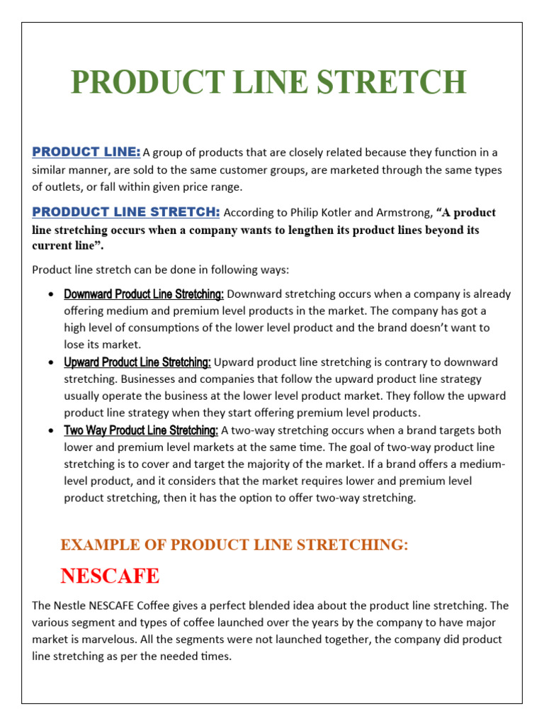 Product Line Stretching Strategies Explained | PDF | Coffee | Financial ...