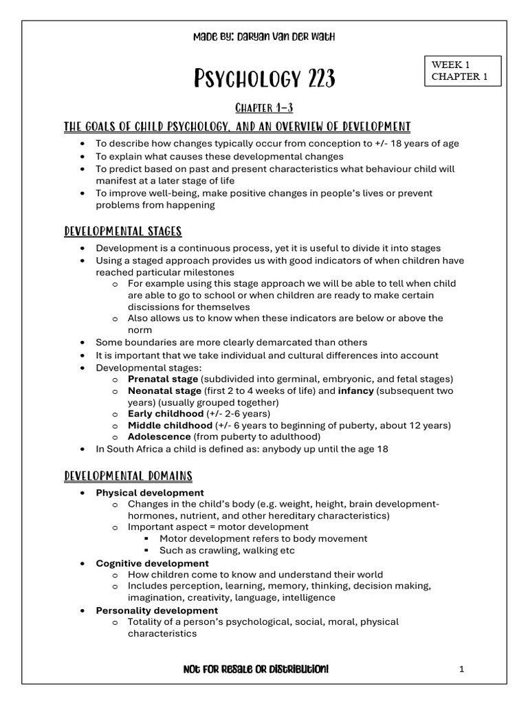 Psychology 223 Chapter 1 3 Pdf Id Zygosity