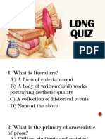 Long Quiz - 21ST Century Literature