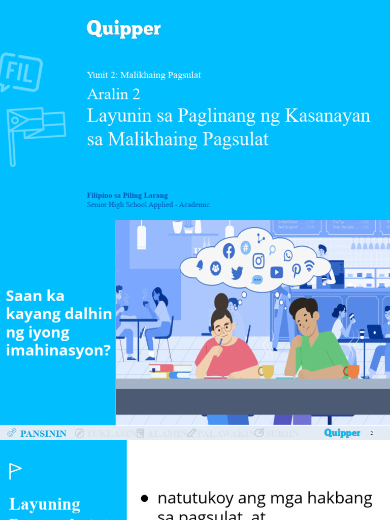 FPL 11 - 12 Q0202 - Layunin Sa Paglinang NG Kasanayan Sa Malikhaing ...
