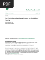 The Effect of Demand and Supply Factors On The Affordability of H